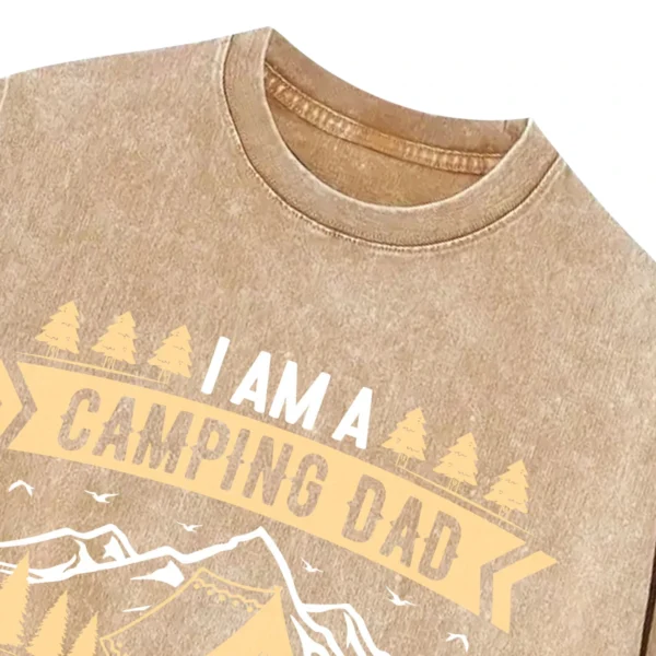 I Am A Camping Dad Washed Tshirts Gift For Fan