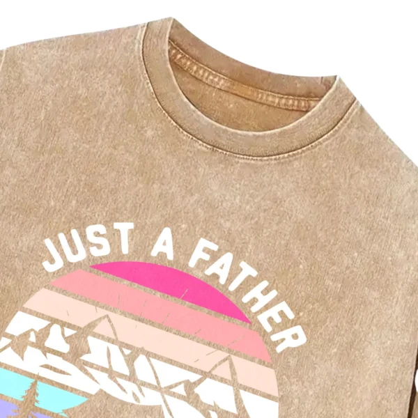 Just A Father Who Loves Camping Washed Tshirts Gift For Fan