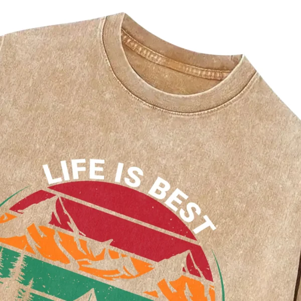 Life Is Best When You’re Camping Washed Tshirts Gift For Fan