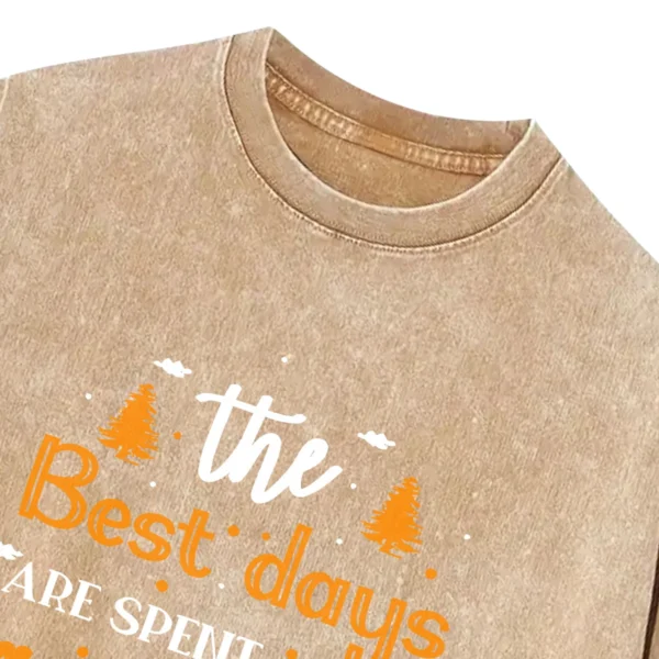 The Best Days Are Spent Camping Vintage Washed Tshirts Gift For Fan