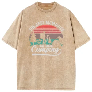 The Best Memories Are Made Camping Washed Tshirts Gift For Fan