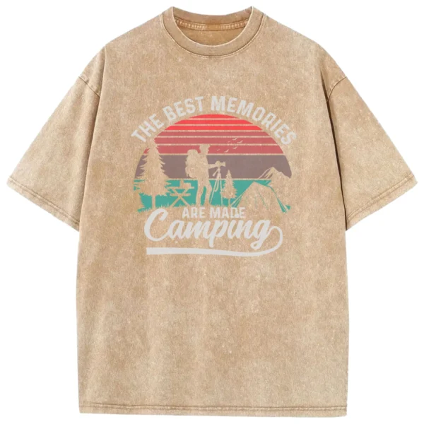The Best Memories Are Made Camping Washed Tshirts Gift For Fan