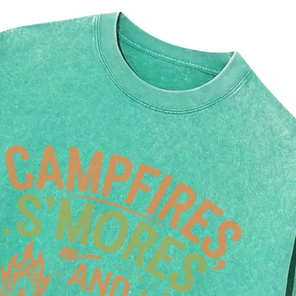 Campfires S’ Mores And Starry Nights Washed Tshirts Gift For Fan