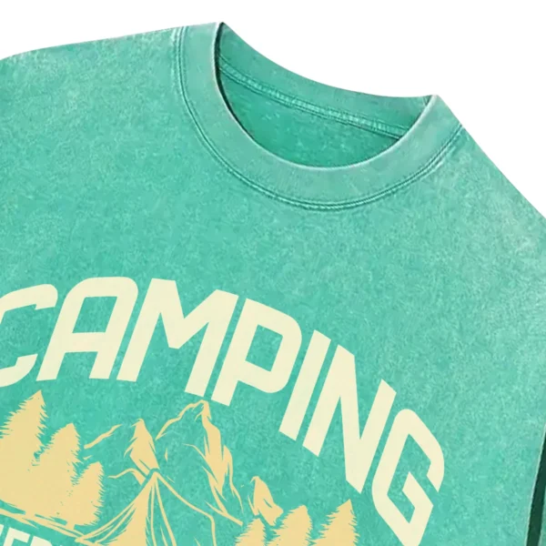 Camping Where Friends And Marshmallows Together Vintage Washed Tshirts Gift For Fan