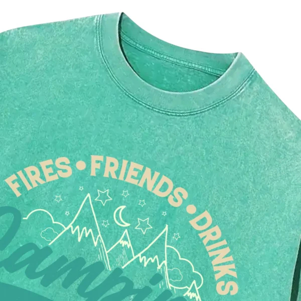 Fires Friends Drink Camping Crew Washed Tshirts Gift For Fan