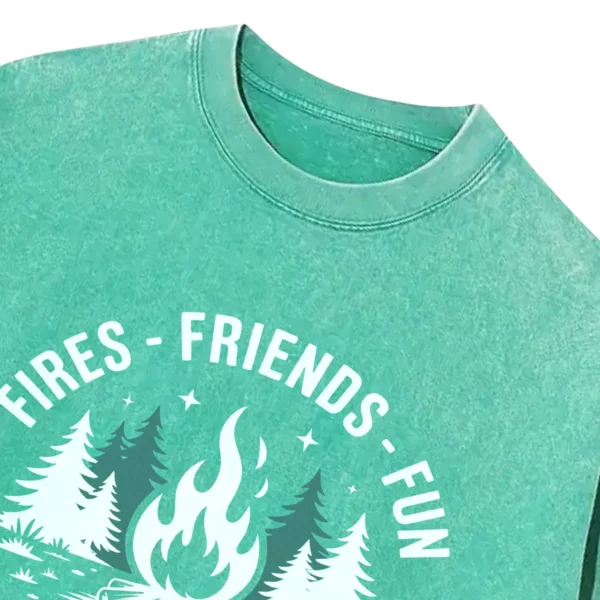 Fires Friends Fun Camping Crew Washed Tshirts Gift For Fan