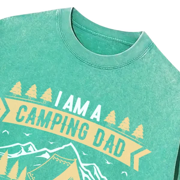 I Am A Camping Dad Washed Tshirts Gift For Fan