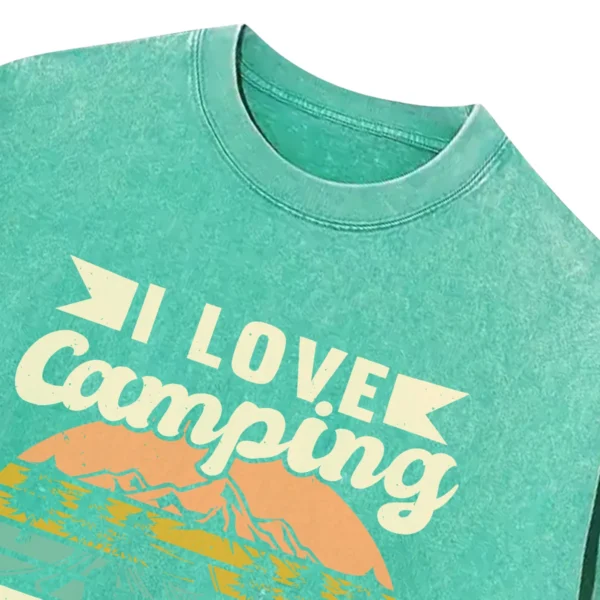 I Love Camping Life Is Good In The Woods Vintage Washed Tshirts Gift For Fan