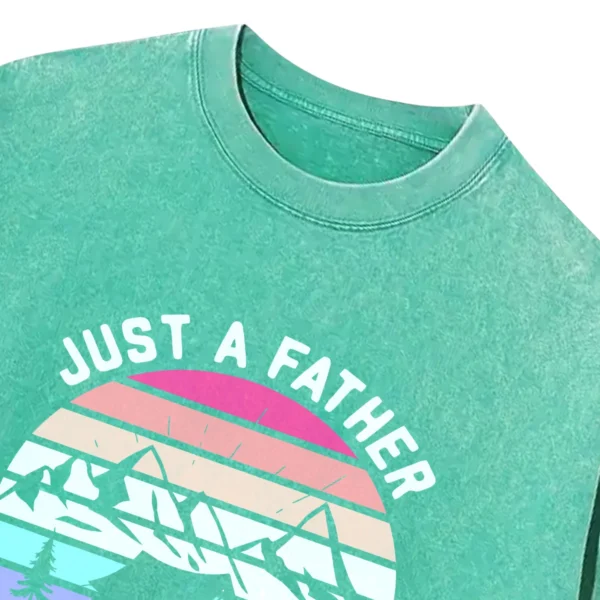 Just A Father Who Loves Camping Washed Tshirts Gift For Fan