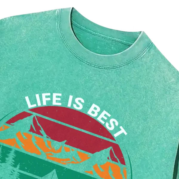 Life Is Best When You’re Camping Washed Tshirts Gift For Fan