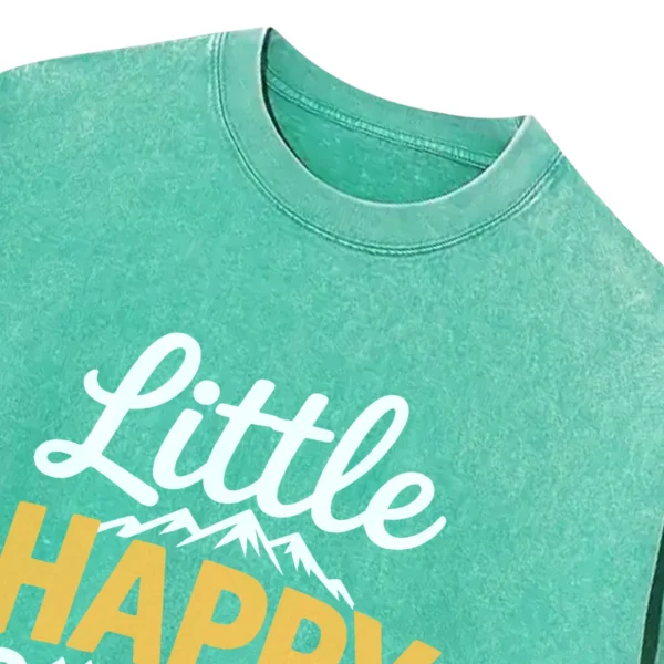 Little Happy Camper Washed Tshirts Gift For Fan