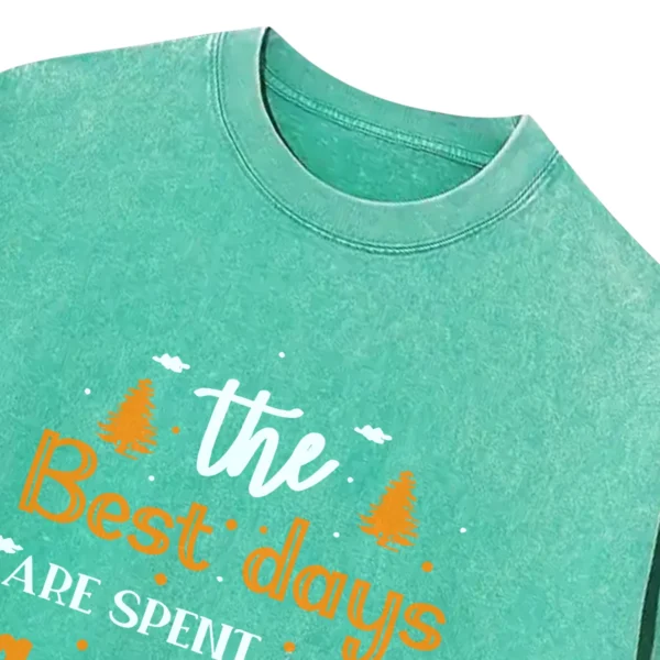 The Best Days Are Spent Camping Vintage Washed Tshirts Gift For Fan