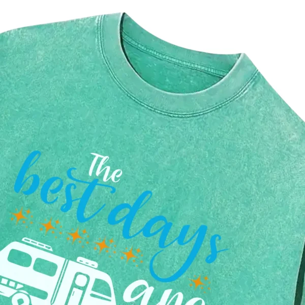 The Best Days Are Spent Camping Washed Tshirts Gift For Fan