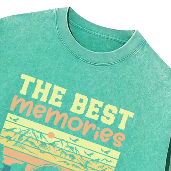 The Best Memories Are Made Camping Vintage Washed Tshirts Gift For Fan