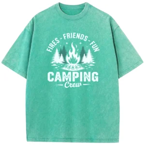 Fires Friends Fun Camping Crew Washed Tshirts Gift For Fan