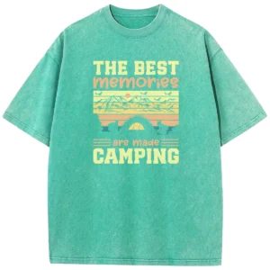 The Best Memories Are Made Camping Vintage Washed Tshirts Gift For Fan
