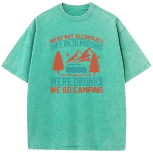 We Go Camping Washed Tshirts Gift For Fan