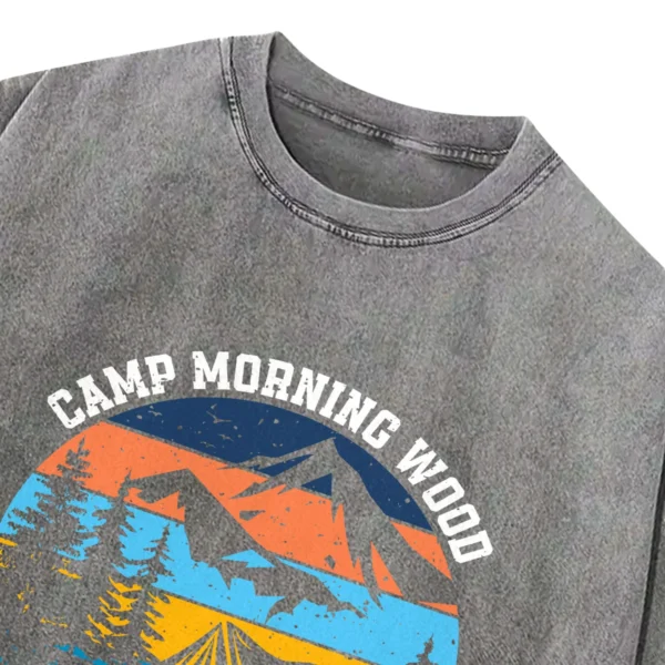 Camp Morning Wood Relax Pitch A Tent Washed Tshirts Gift For Fan