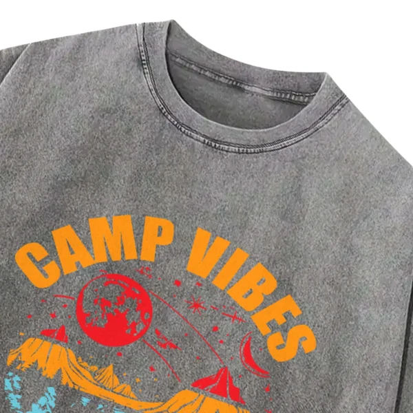 Camp Vibes Only Washed Tshirts Gift For Fan