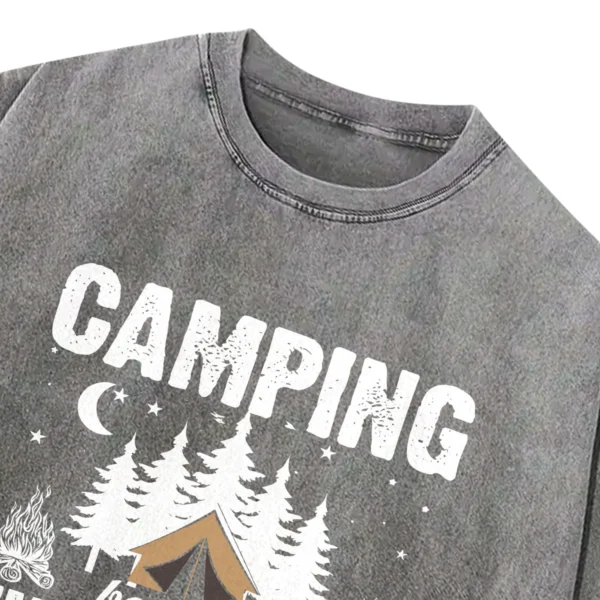 Camping Because Therapy Is Expensive Vintage Washed Tshirts Gift For Fan