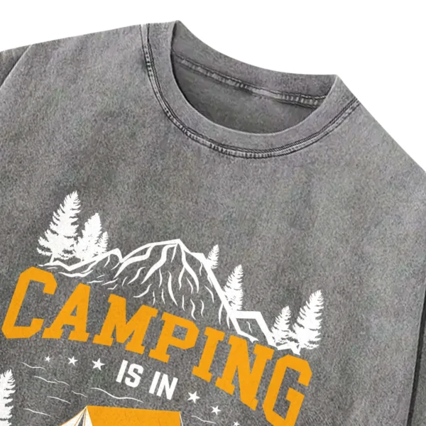Camping Is In Tents Retro Washed Tshirts Gift For Fan