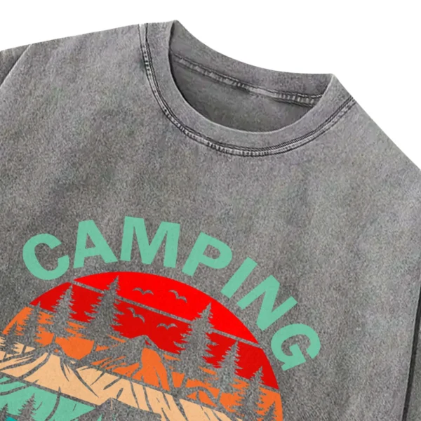Camping Is My Happy Place Vintage Washed Tshirts Gift For Fan