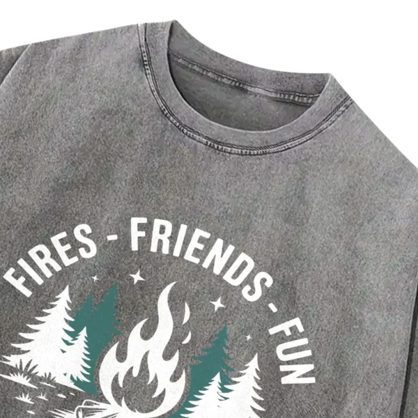 Fires Friends Fun Camping Crew Washed Tshirts Gift For Fan