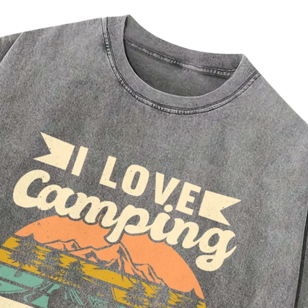 I Love Camping Life Is Good In The Woods Vintage Washed Tshirts Gift For Fan