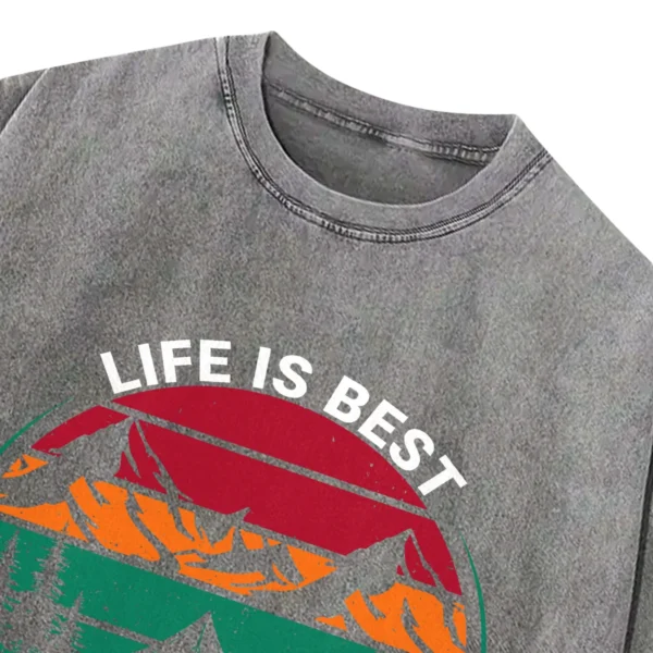Life Is Best When You’re Camping Washed Tshirts Gift For Fan