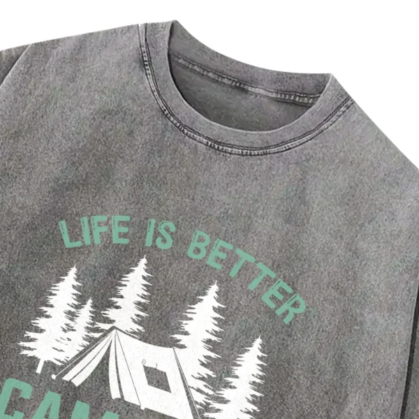 Life Is Better Camping Make It Awesome Washed Tshirts Gift For Fan