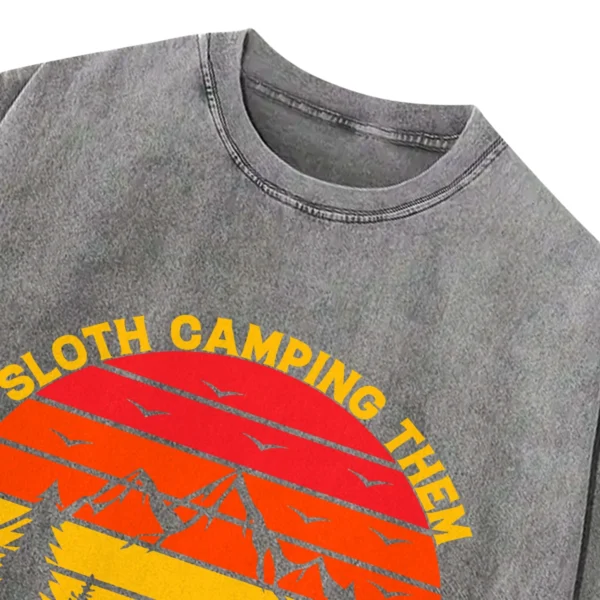 Sloth Camping Them Washed Tshirts Gift For Fan
