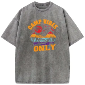 Camp Vibes Only Washed Tshirts Gift For Fan