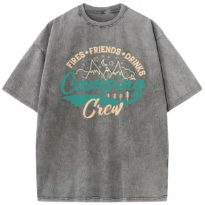 Fires Friends Drink Camping Crew Washed Tshirts Gift For Fan