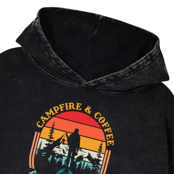 Campfire & Coffee Perfect Blend Washed Pullover Hoodie Gift For Fan