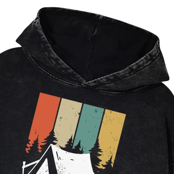Camping Washed Pullover Hoodie Gift For Fan