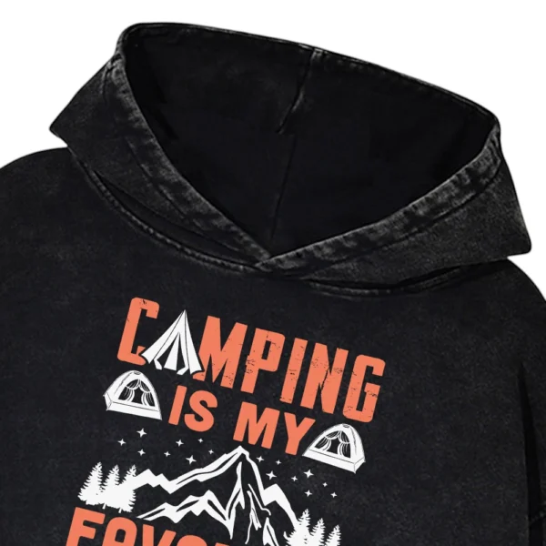 Camping Is My Favorite Sport Washed Pullover Hoodie Gift For Fan