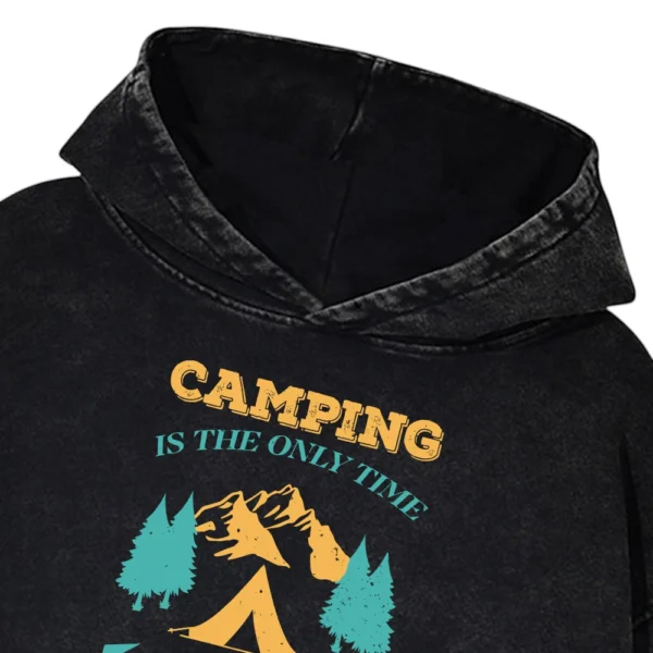 Camping Is The Only Time Being Dirty Is A Good Thing Washed Pullover Hoodie Gift For Fan
