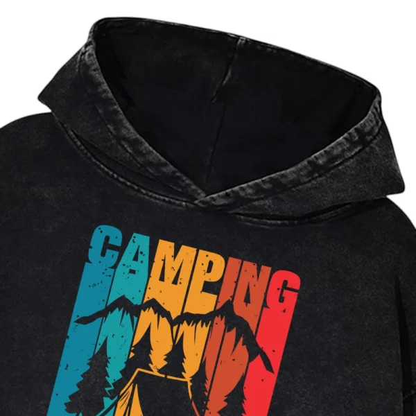 Camping Where Stress Melt Away Washed Pullover Hoodie Gift For Fan