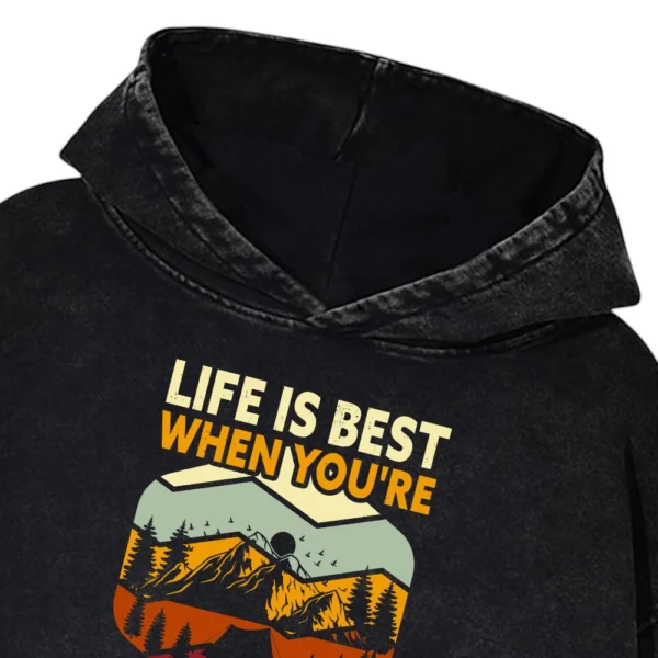 Life Is Best When You’re Camping Washed Pullover Hoodie Gift For Fan