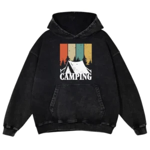 Camping Washed Pullover Hoodie Gift For Fan