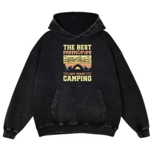 The Best Memories Are Made Camping Vintage Washed Pullover Hoodie Gift For Fan