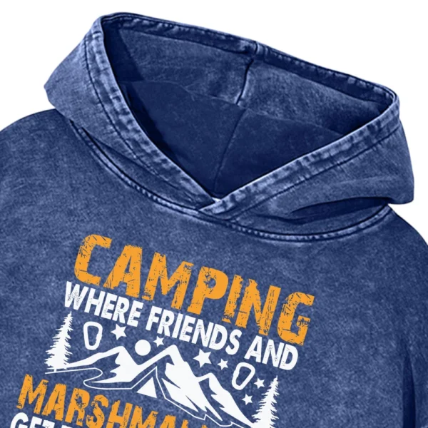 Camping Where Friends And Marshmallows Get Toasted Together Washed Pullover Hoodie Gift For Fan