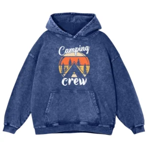 Camping Crew Washed Pullover Hoodie Gift For Fan