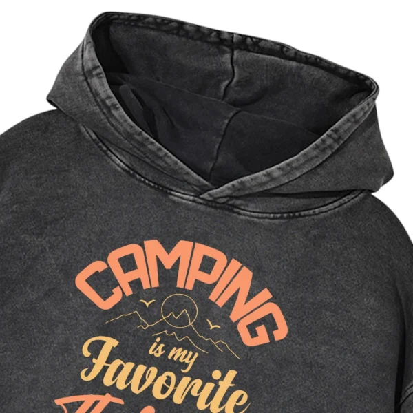 Camping Is My Favorite Therapy Washed Pullover Hoodie Gift For Fan
