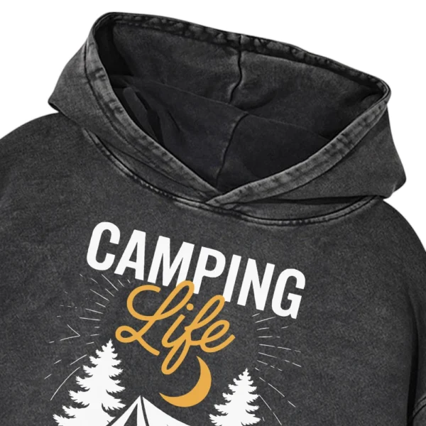 Camping Life Washed Pullover Hoodie Gift For Fan