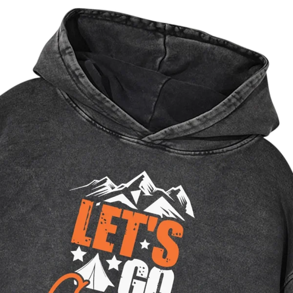 Let’s Go Camping Washed Pullover Hoodie Gift For Fan
