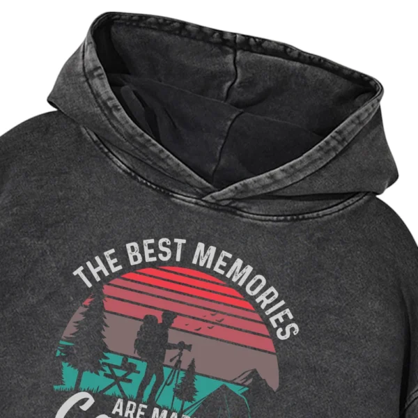 The Best Memories Are Made Camping Washed Pullover Hoodie Gift For Fan