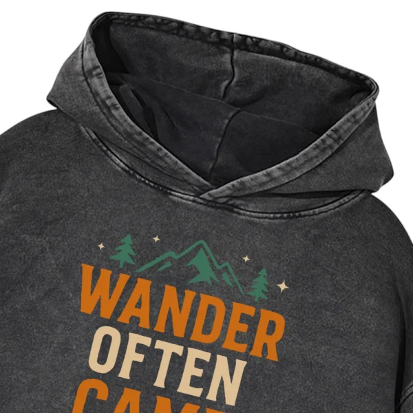 Wander Often Camp Always Washed Pullover Hoodie Gift For Fan