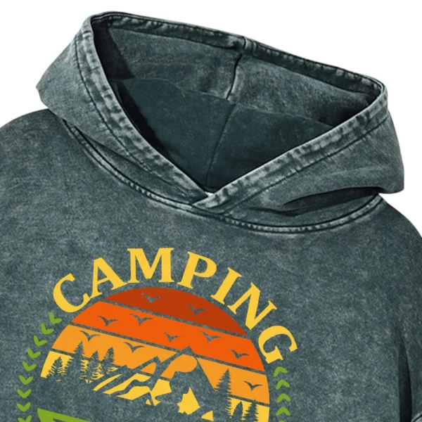 Camping Is Cool Washed Pullover Hoodie Gift For Fan