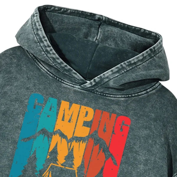 Camping Where Stress Melt Away Washed Pullover Hoodie Gift For Fan